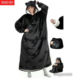 Wearable Blanket Hoodie Sherpa Flannel Oversized Giant Pocket Cozy